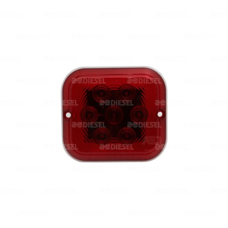 PLAFON 12V 7 LED ROJO CUADRADO T/PAMBAZO