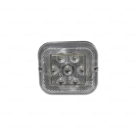 PLAFON 12V 7 LED ROJO/CRISTAL CUADRADO