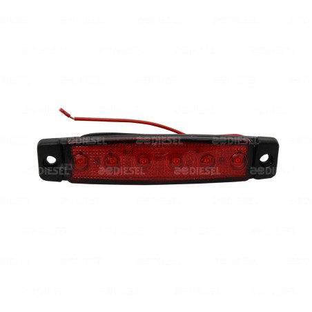 PLAFON 12V 6 LED ROJO IMPORTADO