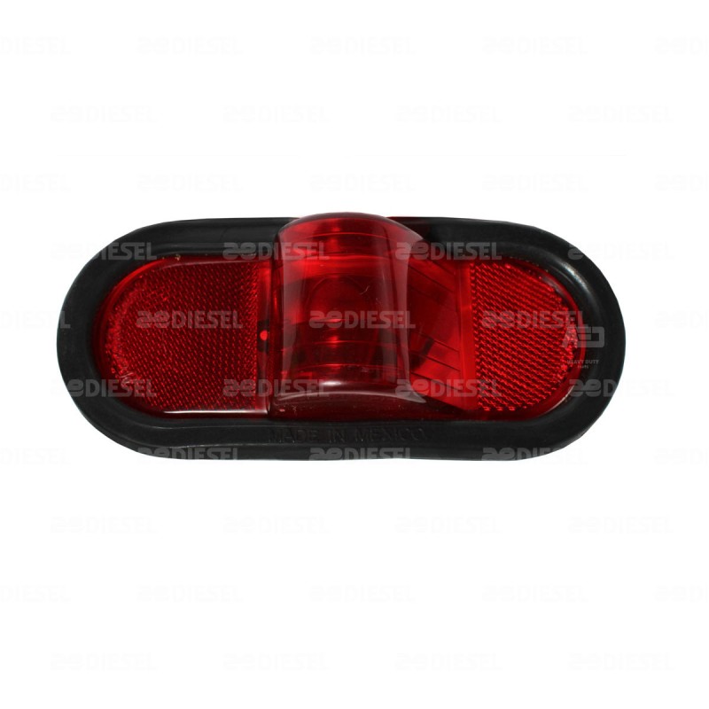 PLAFÓN ROJO 6" OVALADO RELIEVE HULE F/INTER