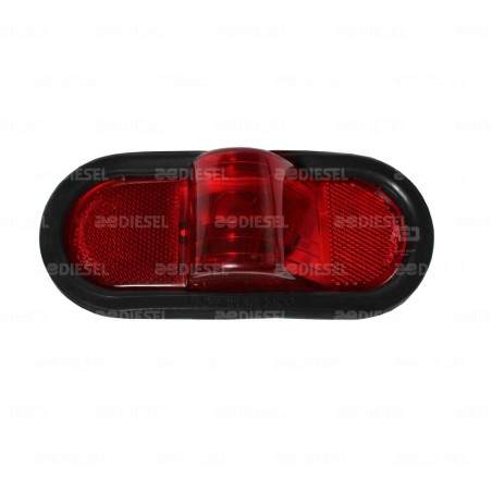 PLAFÓN ROJO 6" OVALADO RELIEVE HULE F/INTER