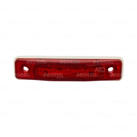PLAFÓN 12V 5 LED ROJO REC SELLADO PLANO