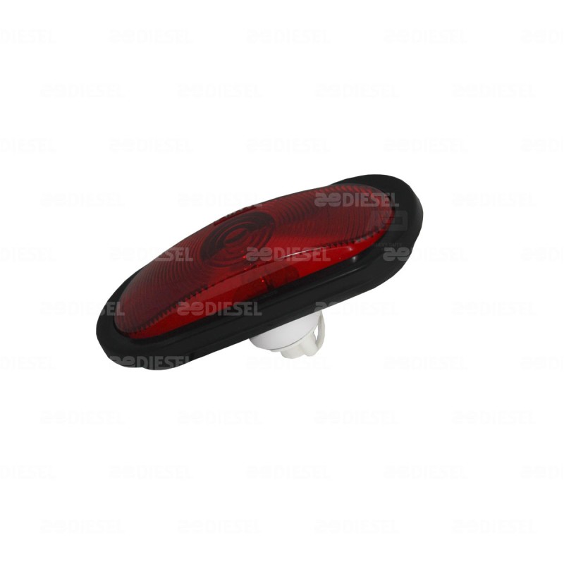 PLAFÓN 12V ROJO 6" OVALADO HULE F/INTER