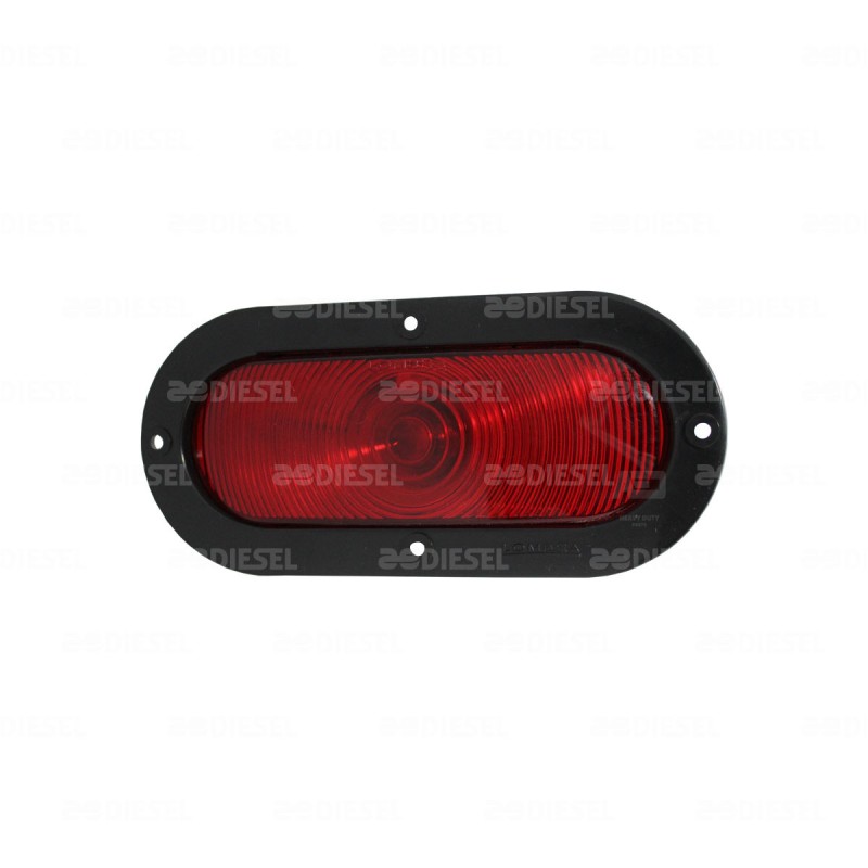 PLAFÓN 6" 12V ROJO OVALADO BASE ABS F/INTER
