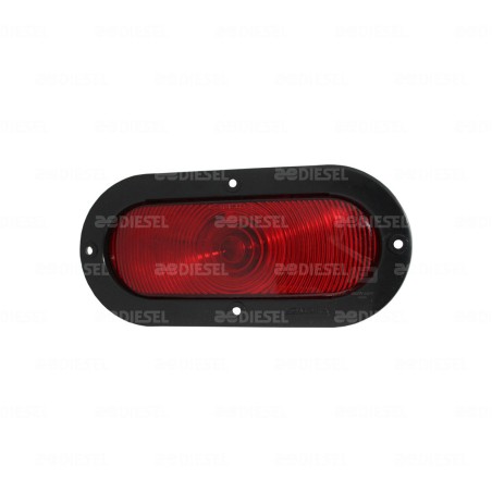 PLAFÓN 6" 12V ROJO OVALADO BASE ABS F/INTER