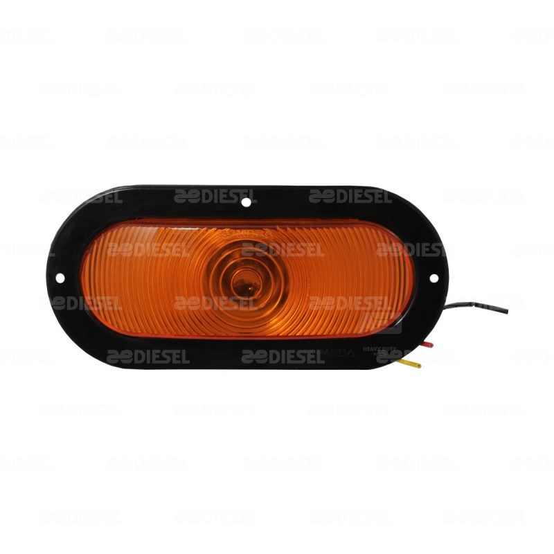 PLAFÓN 6" 12V ÁMBAR OVALADO BASE ABS F/INTE