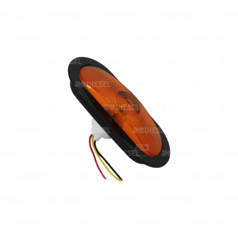 PLAFÓN 6" 12V ÁMBAR OVALADO BASE ABS F/INTE