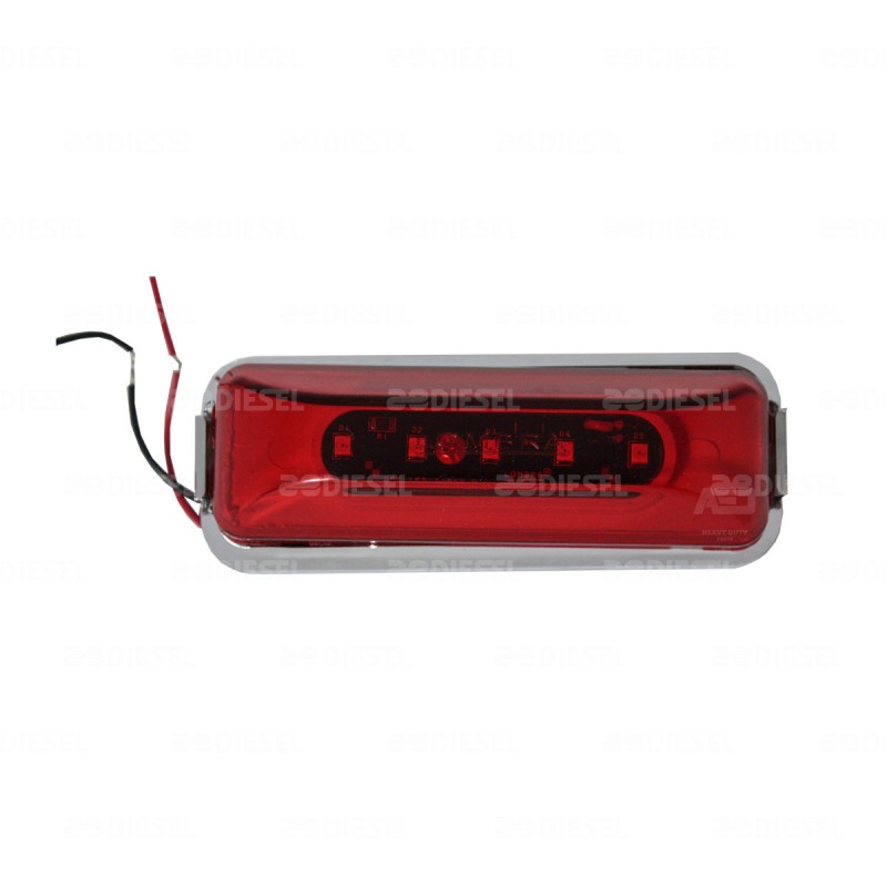 PLAFÓN 12V 5 LED ROJO B/CROMADO