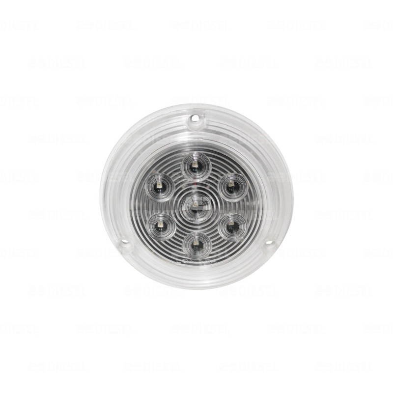 PLAFÓN 12V 7LED ROJO/CRISTAL 4" SELLADO