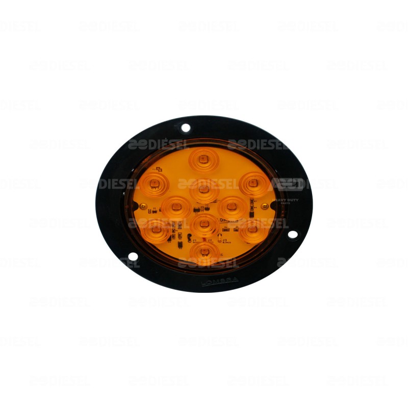 PLAFÓN 12V 10 LED ÁMBAR 4" C/DESTELLO