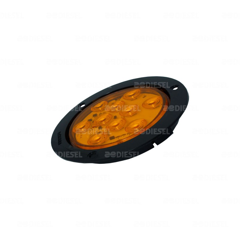 PLAFÓN 12V 10 LED ÁMBAR 4" C/DESTELLO