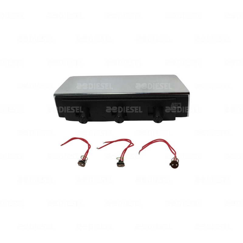 PLAFÓN 12/24V 3 LED 2" ROJO CROMADO FIJA