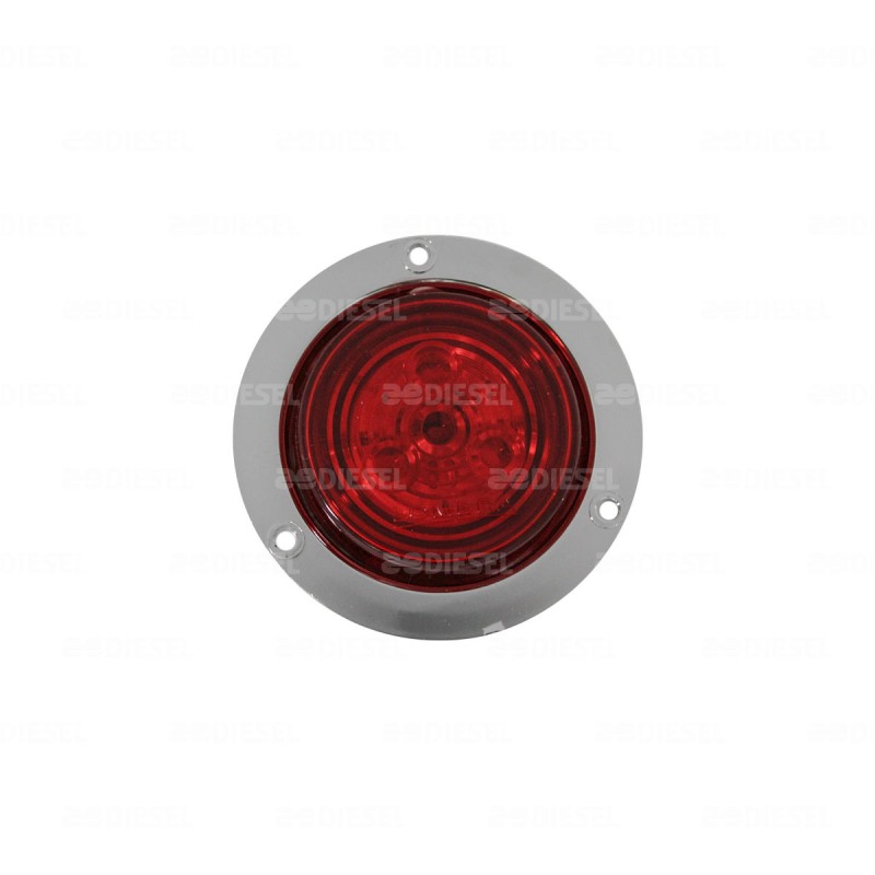 PLAFON 12V 3 LED ROJO 2-1/2" CIR CROMADA