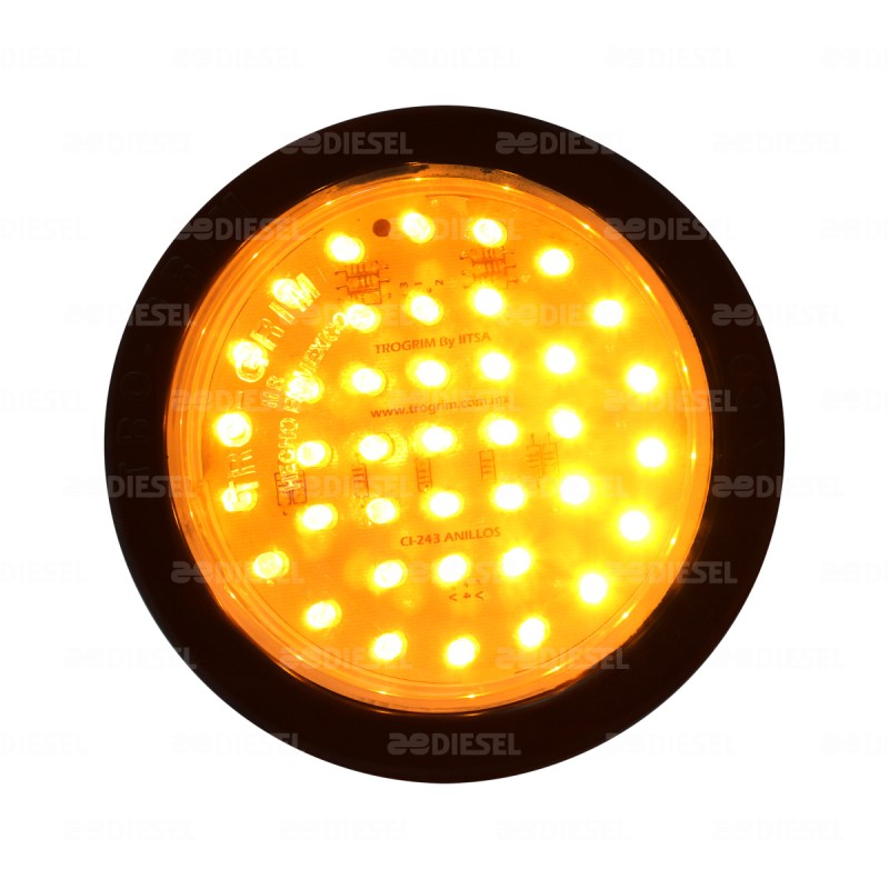PLAFÓN 24V 39 LED ÁMBAR MICA CRISTAL