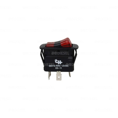 INTER 1P 12V MICA ROJA TECLA ON-ON