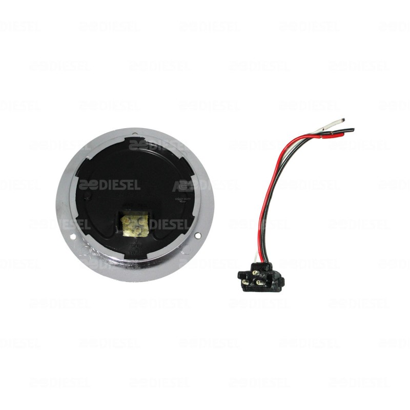 PLAFÓN 12V 10 LEDS ROJO 4" CROMADO FIJO C/CON