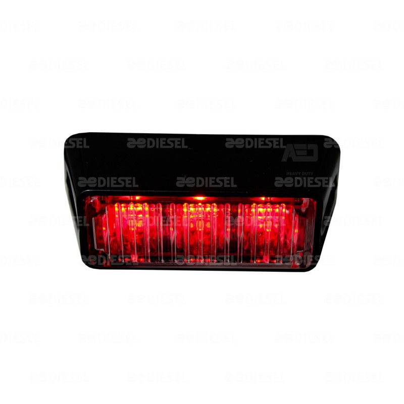 PLAFÓN 12V/24V 3 LED ROJO PIRÁMIDE ESTROBO