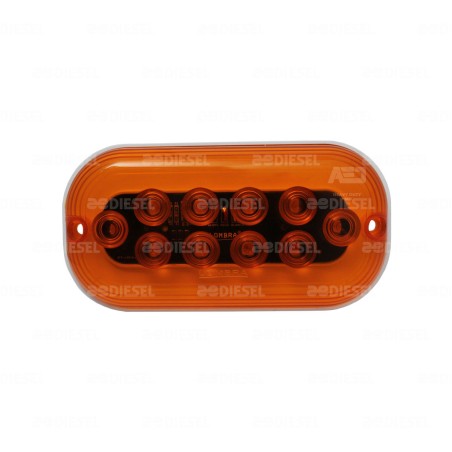 PLAFÓN 12V 10 LEDS ÁMBAR 6" OVALADO SOBRE