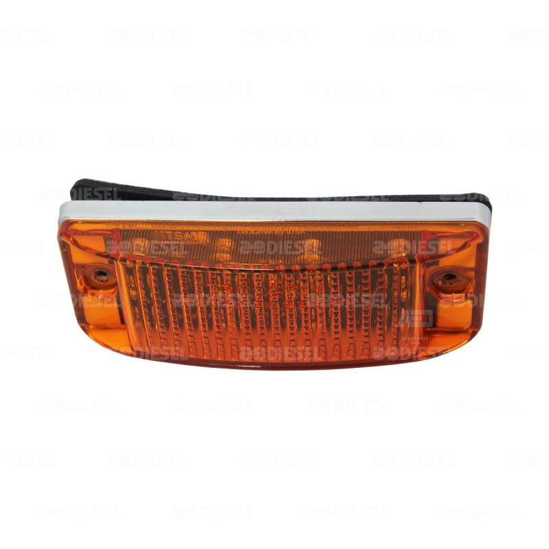 PLAFÓN 12/24V 12 LED LATERAL RECTANGULAR ÁMBAR CROMADO ESTROBO