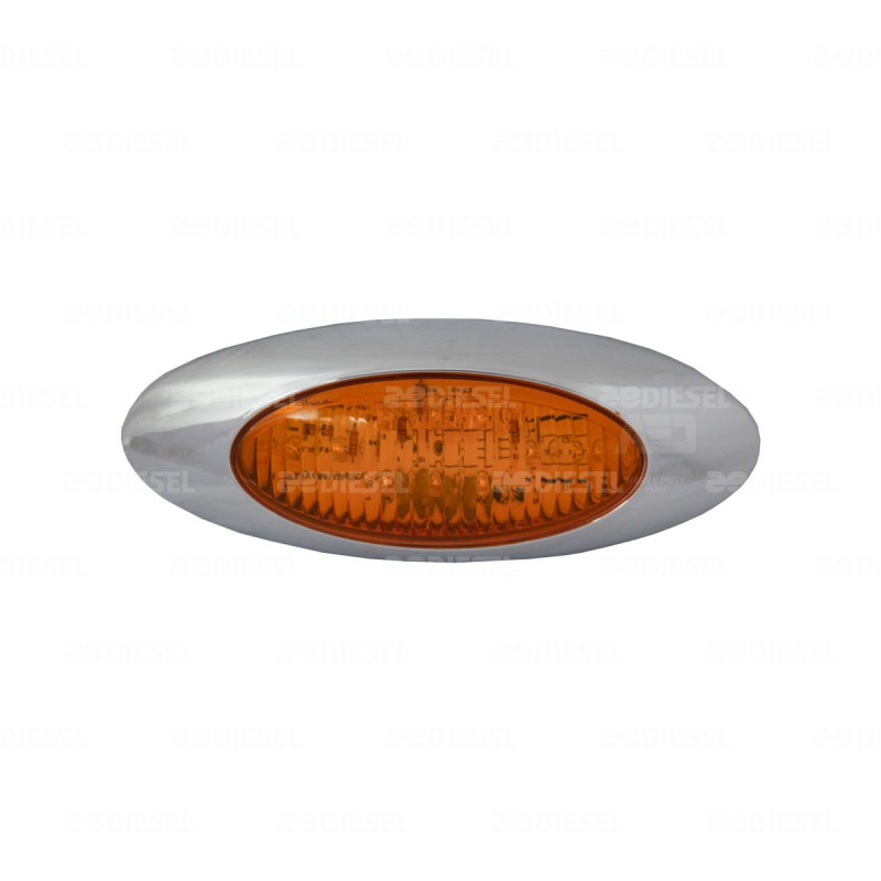 PLAFÓN 12V 10 LED LATERAL ELÍPTICO ÁMBAR CROMADO FIJA