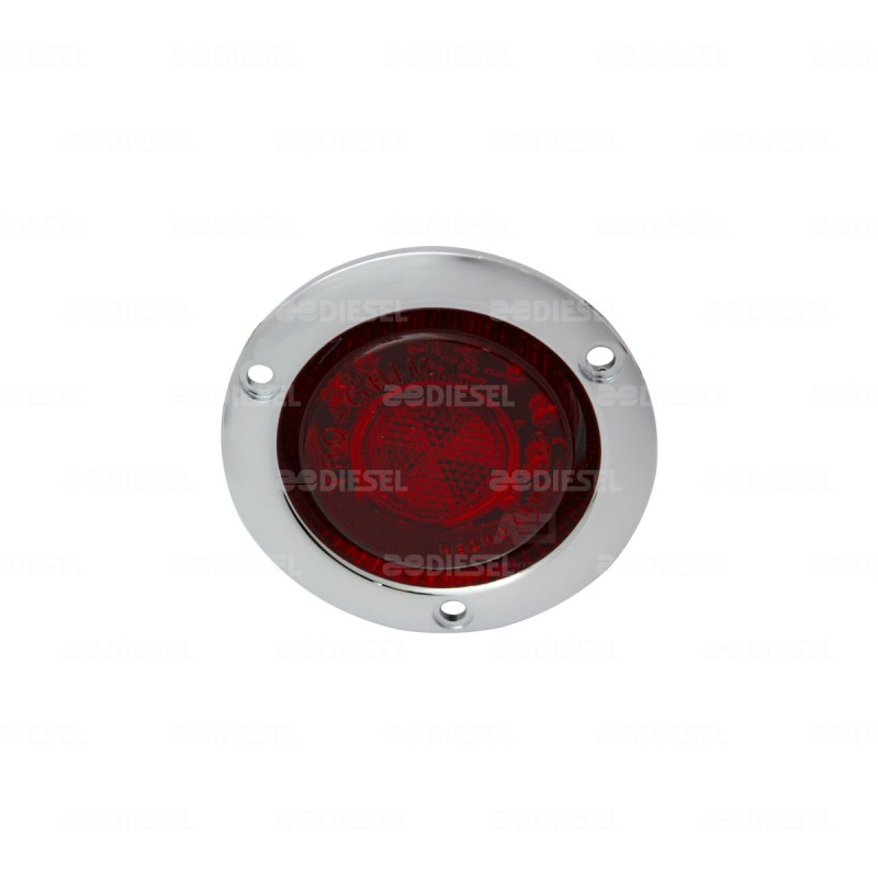 PLAFÓN 12/24V 12 LED 2 1/2" ROJO CROMADO ESTROBO GIRATORIO