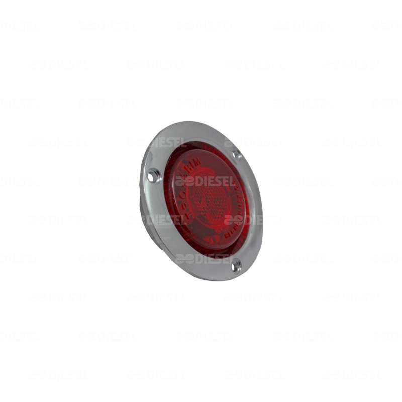 PLAFÓN 12/24V 12 LED 2 1/2" ROJO CROMADO ESTROBO GIRATORIO