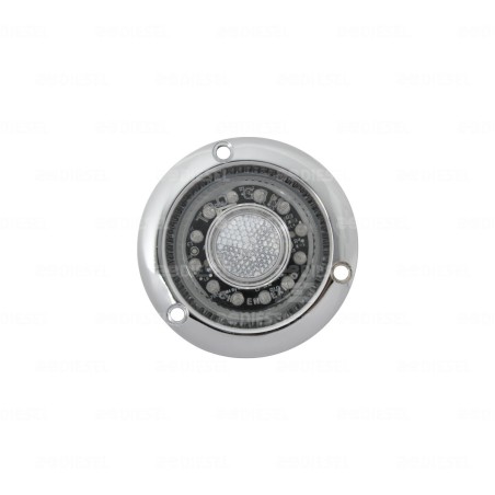 PLAFÓN 12/24V 12 LED 2 1/2" AZUL CROMADO ESTROBO GIRATORIO