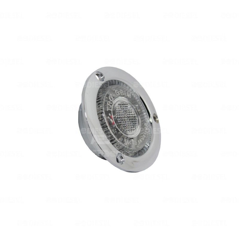 PLAFÓN 12/24V 12 LED 2 1/2" AZUL CROMADO ESTROBO GIRATORIO
