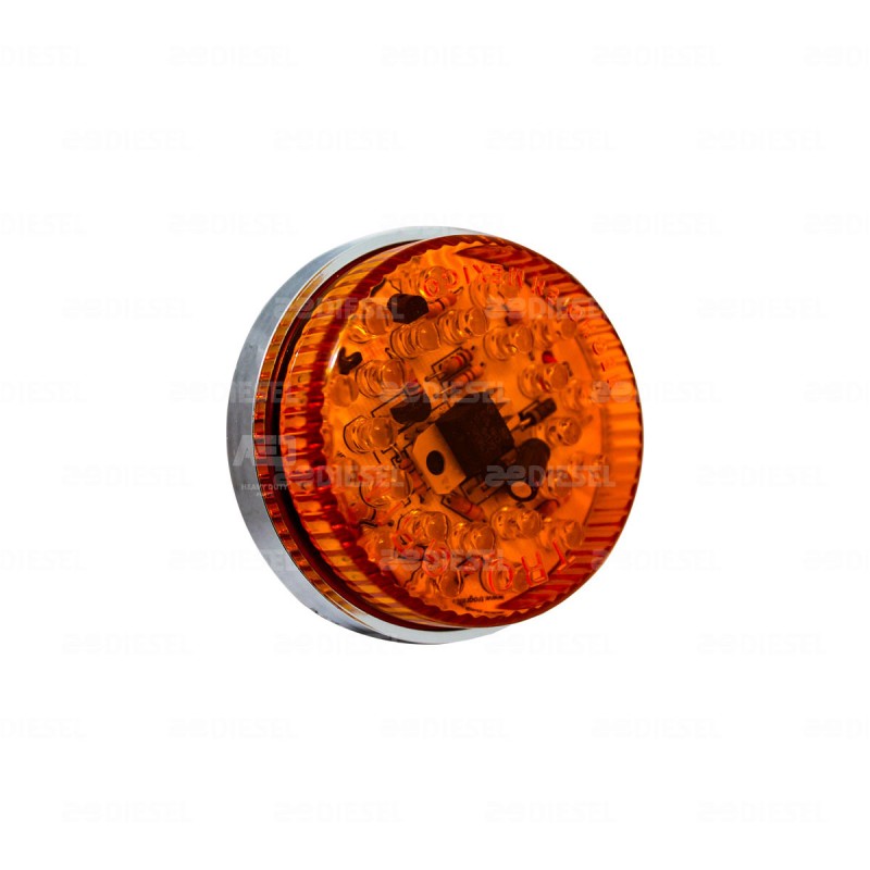 PLAFÓN 12V 24 LED 2 1/2" ÁMBAR TORNILLO ESTROBO