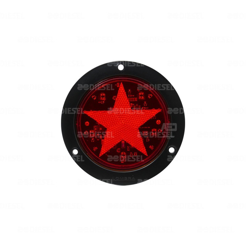 PLAFÓN 12V 9 LEDS ROJO 4" ESTRELLA ESTROB