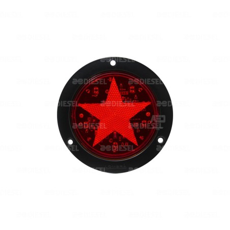 PLAFON 12V 9 LED ROJO 4" ESTRELLA ESTROB