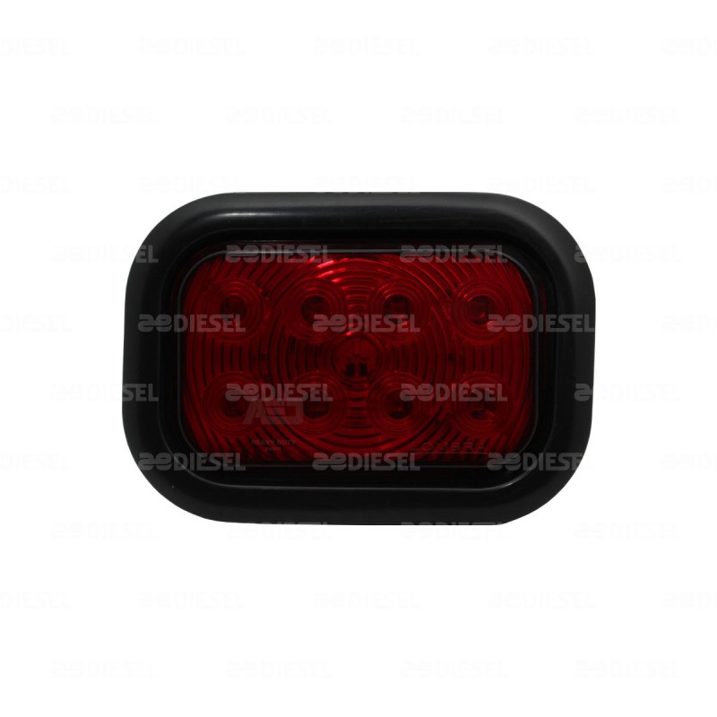 PLAFÓN 12V 8LED RECT.ROJO GOMA