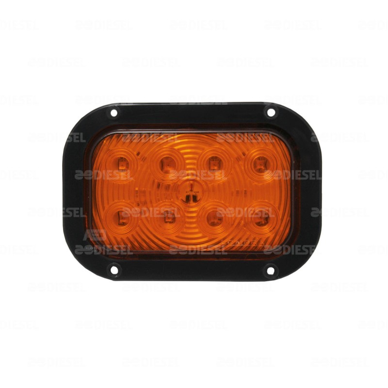 PLAFÓN 12V/24V 8LEDS RECT ÁMBAR REMACHE