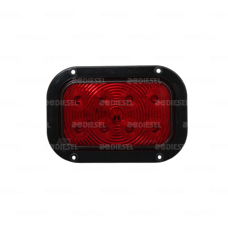 PLAFÓN 12V/24V 8LEDS RECT. ROJO REMACHE
