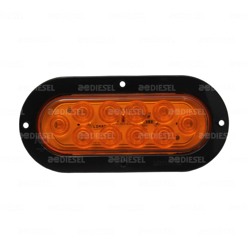 PLAFÓN 12V 6" 10 LEDS OVALADO BI-ESTROBO ÁMBAR CON CONECTOR