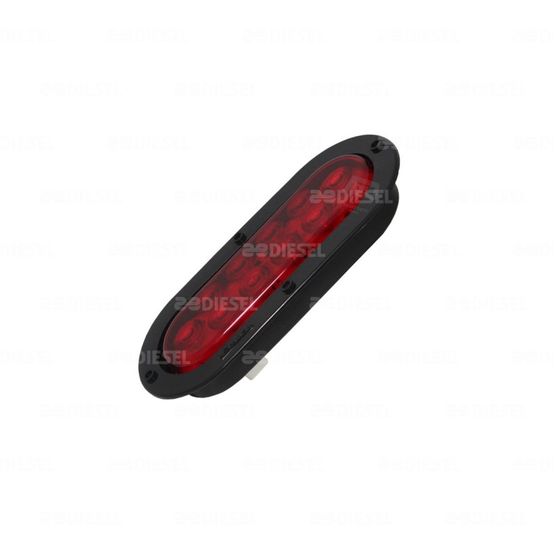 PLAFÓN 12V 10 LEDS OVALADO 6" ROJO STROB C/C