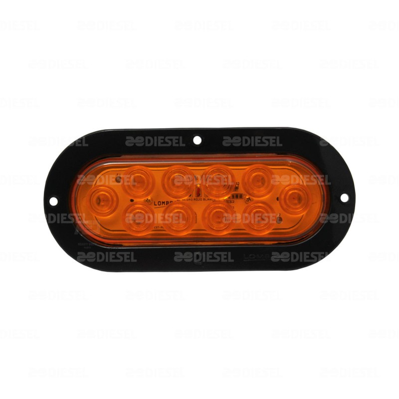 PLAFÓN 12V 10 LEDS OVALADO 6" ÁMBAR STROB C/C
