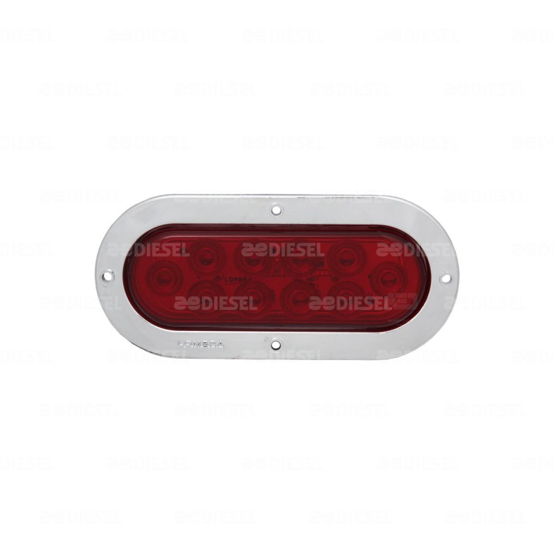 PLAFÓN 12V 10 LEDS 6"CROMADO STROB ROJO C/C
