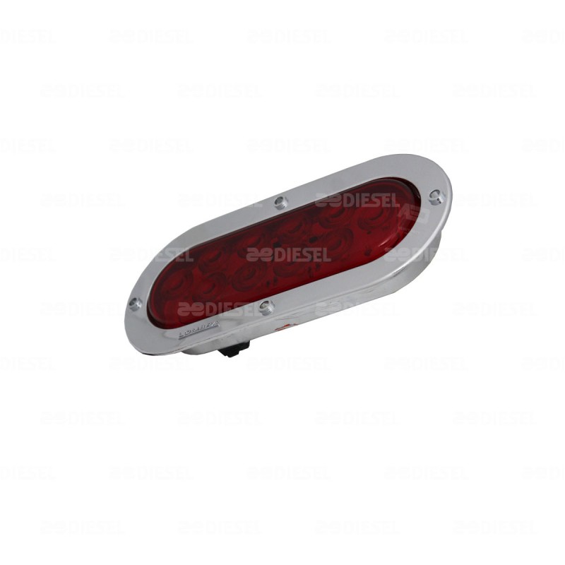PLAFÓN 12V 10 LEDS 6"CROMADO STROB ROJO C/C