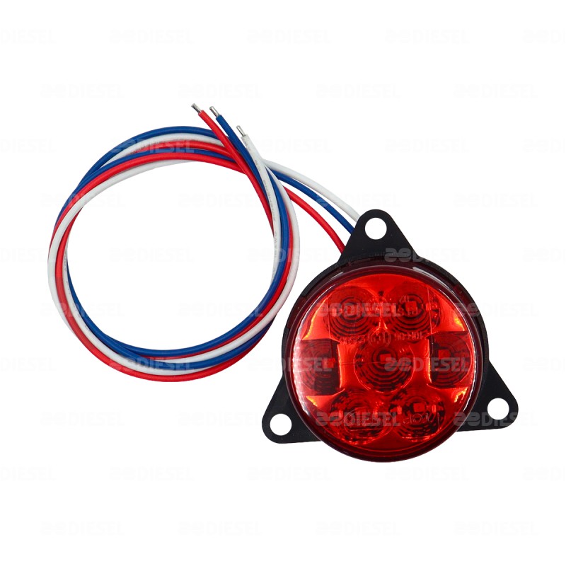 PLAFÓN 12/24V 7LED ROJO 55MM 2 FUNCIONES