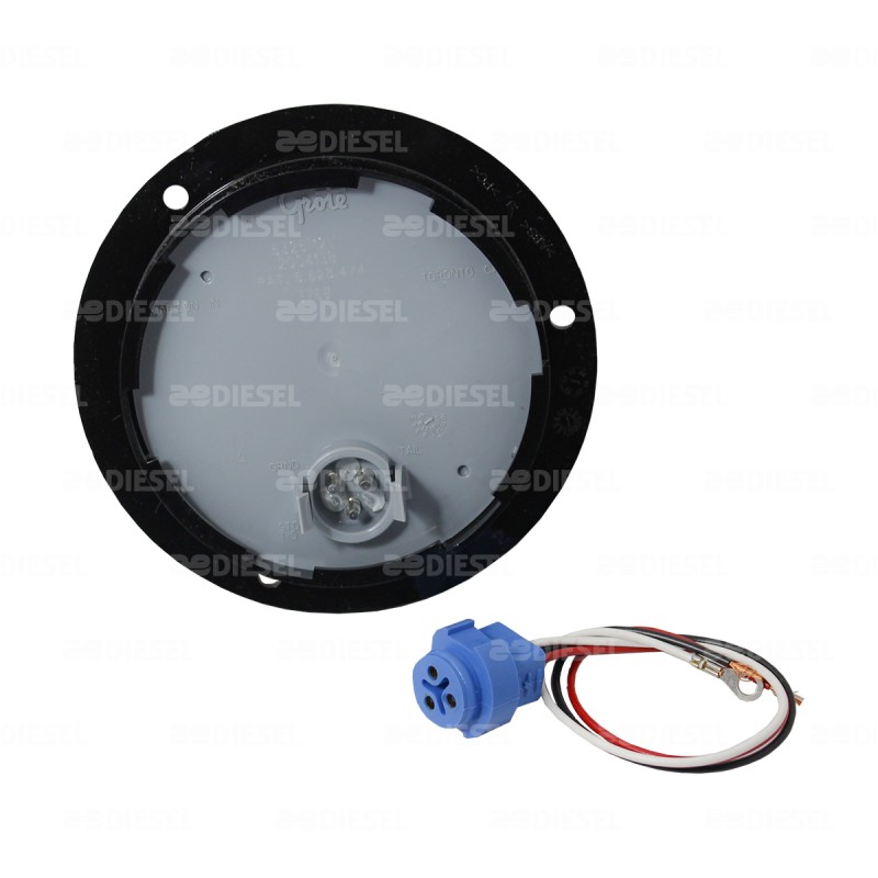 PLAFÓN 12V 10 LED 4" ROJO BISEL NEGRO CON CONECTOR