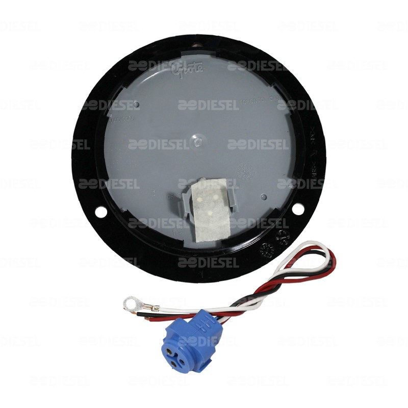 PLAFÓN 12V 10 LED 4" ÁMBAR BISEL NEGRO CON CONECTOR