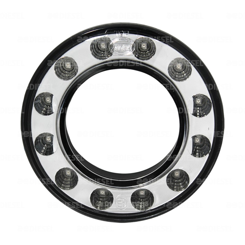 PLAFÓN 12/24V 12 LEDS ÁMBAR DONA CRISTAL