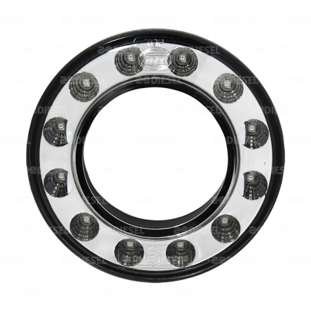 PLAFÓN 12V/24V 12 LEDS ÁMBAR DONA CRISTAL