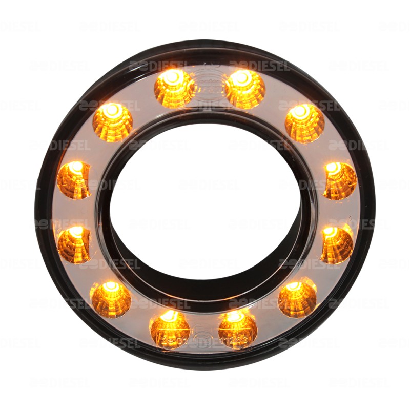 PLAFÓN 12/24V 12 LEDS ÁMBAR DONA CRISTAL