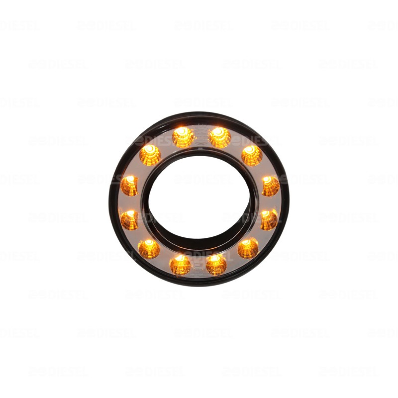 PLAFÓN 12V/24V 12 LEDS ÁMBAR DONA CRISTAL