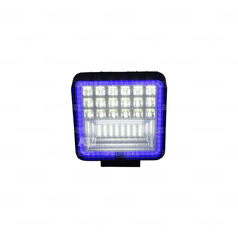 FARO 12V/24V LED BLANCO C/ARO AZUL DELGA 1PZ