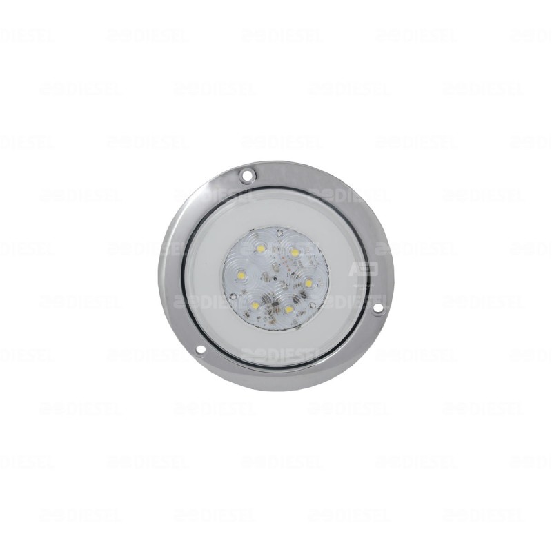 PLAFÓN 12/24V 6 LED 4" BLANCO NEÓN CROMADO ALTA/BAJA/FIJA