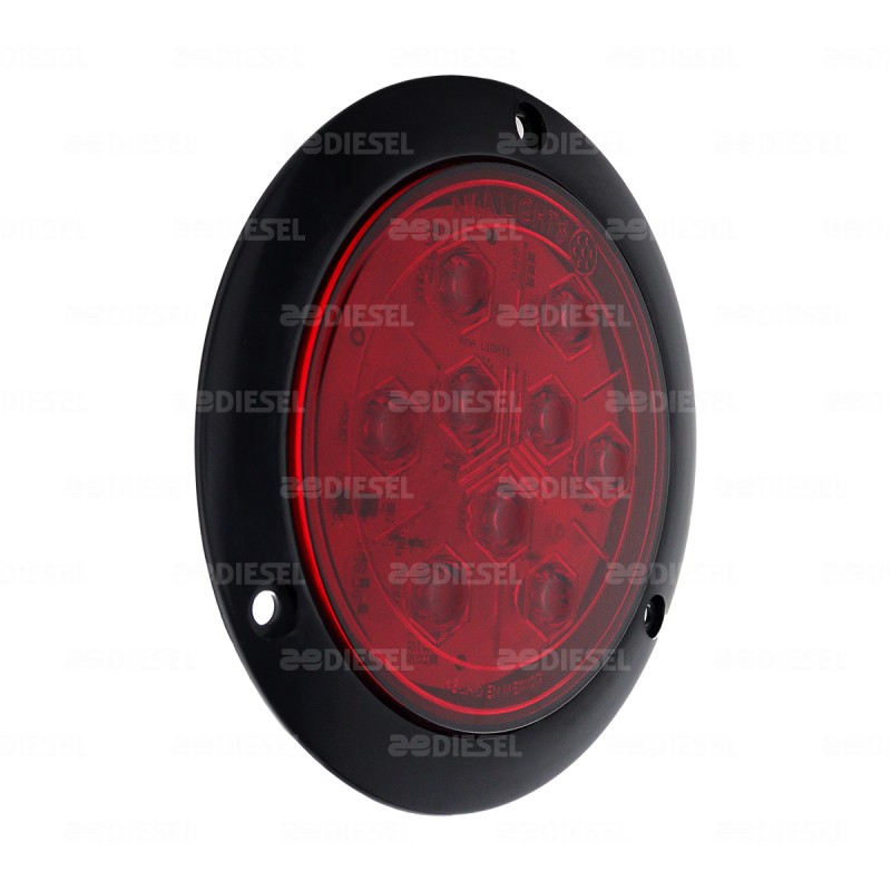 PLAFÓN 12V 9 LED 4" ROJO NEGRO ALTA/BAJA
