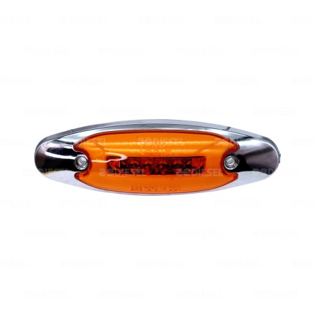 PLAFÓN 12/24V 5 LEDS LATERAL ÁMBAR NEÓN CROMADO FIJA AYCO